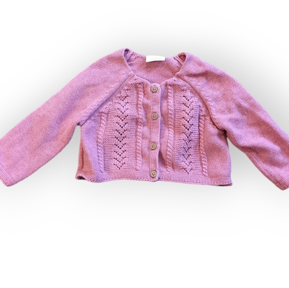 6-9 Months Next UK Baby Girl Pink Button Up Knit Cardigan - Picture 2 of 5